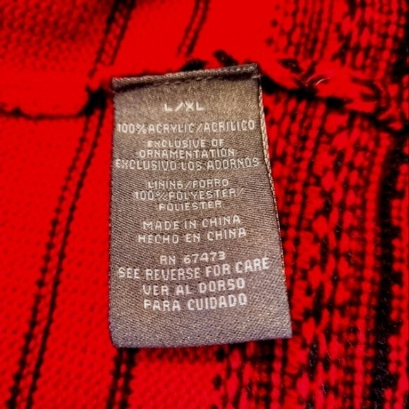 Women L/XL Cottagecore Fairy Retro Preppy Pop Of Red Lacy Holiday Sweater Dress - Picture 10 of 11